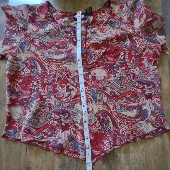 Zoey & Beth Paisley Blouse Size L - Picture 8 of 11